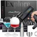 ExploNova Cocktail Bubble Smoke Gun with 5 Flavour Aroma Pods and Edible Bubbles, Electric Bubble Smoke Machine, Food Drink Decor Perfect for Bar, Party and Home, Gift for Engagement & Birthday