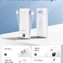 VEGER Portable Charger with Built-in AC Plug and Cables, All in One 10000mAh Ultra Slim Power Bank Travel Essentials, Fast Charging Battery Pack Compatible with iPhone, Samsung, Android (White)