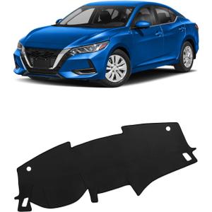 FIILINES Dash Cover for Nissan Sentra 2020-2025(S/SV/SR), Dashboard Mat Cover Sunshade Nonslip Mesh Protector No Glare Black