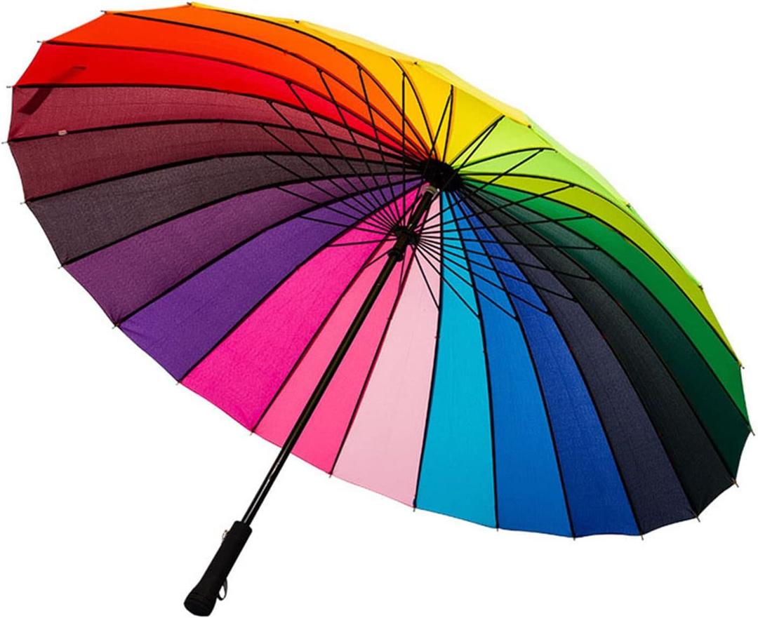 Umbrella for Rain Fashion Large Size 24 Ribs Long Handle Straight Anti-UV Sun Windproof Stick Umbrella