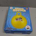 INPANY Hopper Ball, 18 Inches Bouncy Ball with Handles, Bouncing Bounce Balls Hopper, Inflatable Jumping Hopping Toys for Kids Ages 3-6, Hoppity Hop Girls Boys Gifts, Pump Included (Blue Shark)