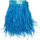 Happy feather 2 Yards 5-6inch Ostrich Feathers Trim Fringe for DIY Dress Sewing Crafts Costumes Decoration-Lake Blue