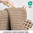 Disolla Waffle Bath Mat, Non Slip Absorbent Small Bathroom Rug, Machine Washable Quick Dry Ultra Soft Bathroom Floor Mat, Brown/White Bath Rug for Tub Shower, 17''x24''