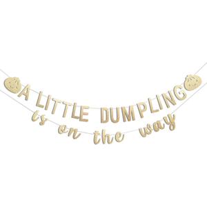 A Little Dumpling is On The Way Baby Shower Banner - Baby Shower Decorations, Gender Reveal Hanging Banner Sign Decor, Gender Reveal Decorations for Party Indoor Outdoor...