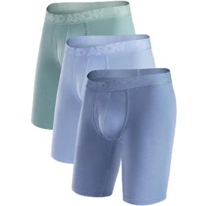 DAVID ARCHY Mens Underwear Boxer Briefs Lightweight Breathable Soft Moisture-Wicking with Fly Underwear for Men Multipack (Blue, XXL)