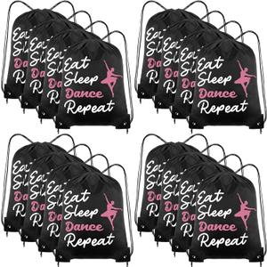Windyun 16 Pcs Ball Drawstring Backpack Bulk Lightweight Draw String Bags Cinch Bags Drawstring Cinch Sack Tote(Dance)
