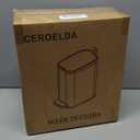 CEROELDA Small Bathroom Trash Can with Lid Soft Close-5L/1.3 Gal Slim Garbage Can-Metal Step Wastebasket-Rectangle Narrow Waste Bin for Office, Bedroom, Toilet, Live Room-Black