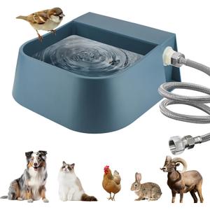 Automatic Dog Water Dispenser Outdoor 68OZ Auto Fill Dog Water Bowl for 3/4’’ GHT Male Faucet Easy Clean Pet Waterer with 5ft Water Hose