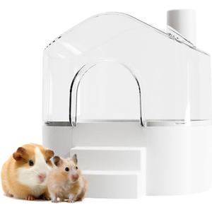 Hamster Sand Bath Container Box Large Space Hamster Bathtub Digging Sand Container for Pygmy Hamsters, Chinchilla, Rats, Mice, Gerbils, Other Small Animal (White)