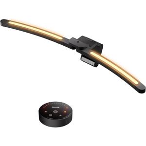 Quntis 1000R Curved Monitor Light Bar, Dual Adjustable Led Desk Lamp with Remote - Independently Rotate 2 LED Arc-Shaped Light Bars Specially Designed for Curved and 34'' Large Screen