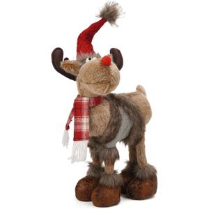 WOKEISE Reindeer Christmas Decoration Winter Holiday Deer Decor Gnome Plush for Home Indoor,Cute Rustic Xmas Moose Ornaments for Bedroom Tabletop Decor,Gift Idea,Grey (Gray Cloth)