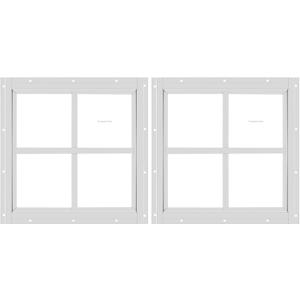2 Pack Shed Window 12" W x 12" H, White Flush Mount Window with Tempered Glass for Playhouses, Sheds, Garage and Chicken Coops