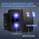 3 x MICTUNING LS083601JL Laser Stereo Rocker Switch Kit, On/Off LED Light, 20A 12V, Blue
