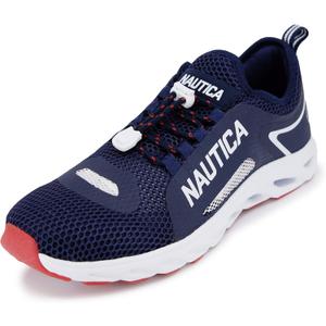 Nautica Men's Water Shoes Jogging Quick Dry Pool Sports Sneaker (7, Navy/White/Red)