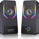 Computer Speakers, Gaming Desktop Speakers with 7Color Backlit, 10W USB Powered Volume Control Speakers, 2.0CH Stereo Laptop Speaker, Bluetooth&USB Audio for PC, Monitor, Mac, Tablet, Phone