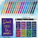 Funrous 32 Pcs Motivational Quote Pens Inspirational Notepads Mini Journal with Ballpoint Pen Small Notebooks Gift for Men Women Coworker Adult Party Favors Prize Teacher Student Office(Simple)