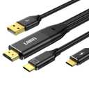 HDMI to Type-C Cable Black,4K@60Hz, 8.2ft, USB-C Powered, HDMI to USB Type-C, for Xreal Nreal Air, Mobile Monitors, XREAL Beam, Touch Functionality,Switch, Steam Deck,PS5Studio Display