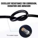 ECO-WORTHY 2AWG Battery Cable with 5/16'' Lug Terminals 12inch Cables Set Tinned Copper Battery Inverter Cable for Car, Truck, RV, Solar