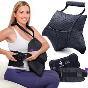 Zomaple Recovery Hysterectomy Pillow with Gel Pack & Lumbar Support Post Abdominal Surgery Must Haves Ideal for C-Section, Laparoscopic & Hernia Healing Comfort, Light Black, 2