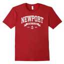 Newport RI Vintage Crossed Oars & Boat Anchor Sports T-Shirt, red, Small