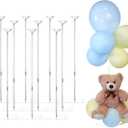 TEKXYZ Clear Acrylic Balloon Stands for Table, Adjustable Height 15.75 Inch, 23.6 Inch, 31.5 Inch Reusable Balloon centerpieces for Tables, for Wedding, Birthdays Table& Floor Decor (Set of 10)