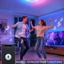 Led Flush Mount Ceiling Light with Bluetooth Speaker 21 Inch