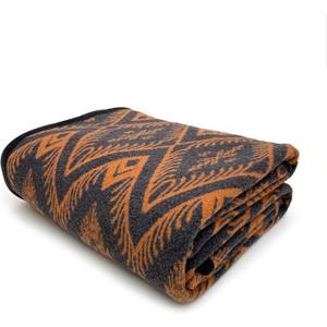 PuTian Merino Wool Blanket - 63" x 51" Bohemia Orange Great for Camping, Outdoors, Sporting Events, Survival & Emergency Kits -Super Soft Wool Blanket