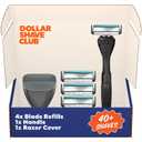 Dollar Shave Club | Travel Shave Set | 4 Swift Rinse Refill Cartridges, 1 Handle, 1 Razor Cover