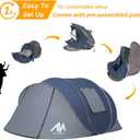 6 Person Easy Pop Up Tents for Camping - AYAMAYA Double Layer Waterproof Instant Tent with Vestibule & Porch, Large Size Family Tent Automatic Setup for 4-6 People Camping Hiking (Poles Included)