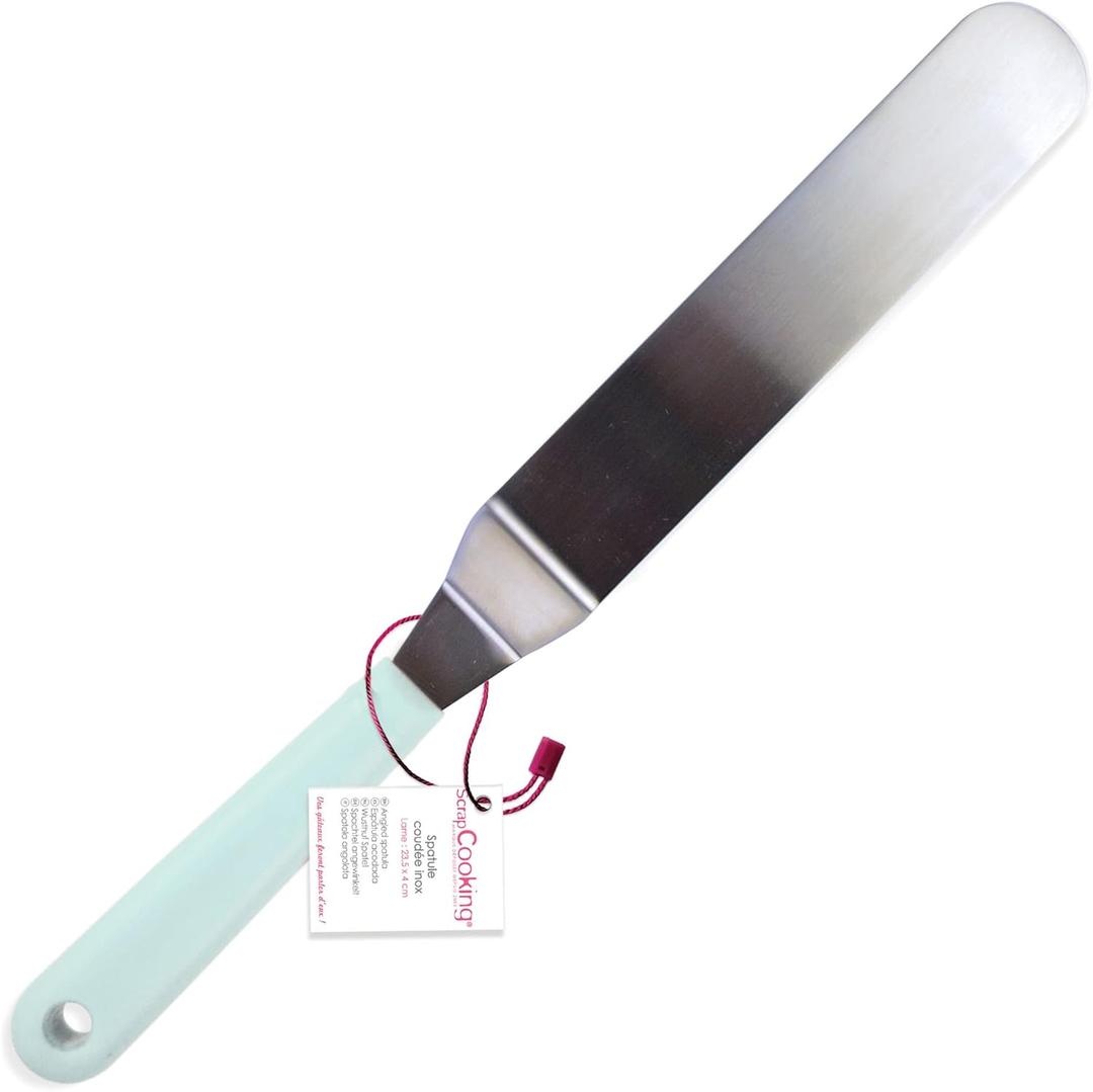 ScrapCooking 5175 Small Angled Spatula Stainless Steel Multi-Coloured 4 x 35.5 x 1.6 cm, Pack Of 3