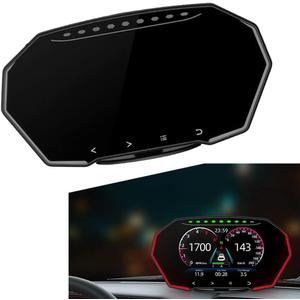 Heads Up Display for Cars, OBD2 Gauge Display GPS Speedometer for Car, Digital Speedometer HUD Display for Most Cars After 2008, Plug and Play (F11)