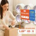Heavy Duty Packing Tape for Shipping, Scotch Tape,Total 390Y, 1.88 inch x 65 Yards,6 Pack Clear Packing Tape, Scotch Packaging Tape with Dispenser