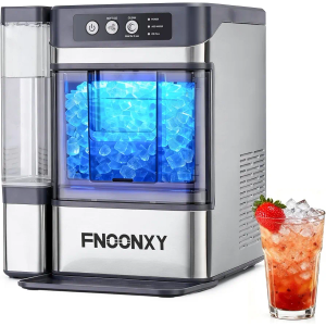 Countertop Nugget Ice Maker, 44Lbs/24H with 0.8 Gallon Tank, Soft Chewable Pellet Ice Ready in 6min, Self-Cleaning Portable Ice Machine Portable with Ice Scoop for Home (ice Maker)