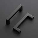 Ravinte 10 Pack 3-1/2 Inch Kitchen Square Cabinet Handles Matte Black Pulls Black Drawer Pulls Kitchen Cabinet Hardware Handles