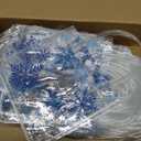 Sweetude 50 Pieces Christmas Snowflake Clear Gift Bags Party Favor Bag with Handles Gift Bags Plastic Winter Wine Gift Tote Bags for Birthday Wedding Party Supplies(Blue,6.3 x 5.91 x 3.15 Inches)