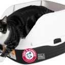 Arm & Hammer Rimmed Open Cat Litter Box, Wave with High Sides, High Sided Cat Litter Pan, Made in USA, Gray