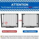 29-40Easy Walk Thru Baby Gate for Doorways&Stroller,Auto Close Dog Gate Indoor for Stair,No Drill Pressure Mounted Baby Gate with Large Walk-Through Door,Safety Gate for Children&Pets(Black)
