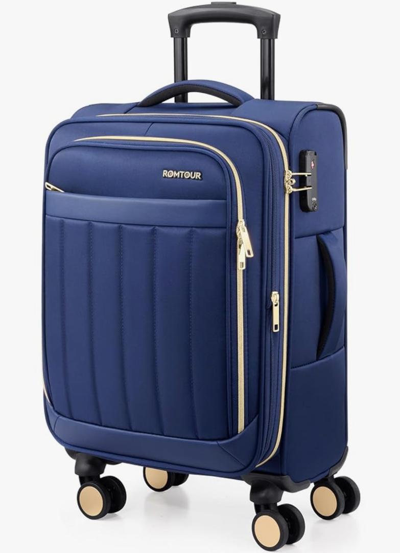 Softside Carry On Luggage 20 Inch Expandable Carry On Luggage 22x14x9 Airline Approved with Spinner Wheels & TSA Lock, Waterproof Large Capacity Suitcase Travel Bag for Men and Women