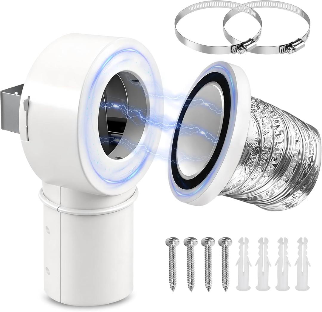 90Magnetic Dryer Vent Coupling-Quick Connection and Disconnection Strong Magnet Self-Alignment Design Quick-Installation Dryer Magnetic Vent Connector Dryer Vent Connector KitWhite