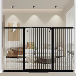40.55" Extra Tall Dog Gate for Doorways Stairs, 63-65.7 in Extra Wide Baby Gate Walk Thru, Pressure Mounted Tall Pet Gates No Drill, Large Doggie Gates with Door, Auto Close Indoor, Black