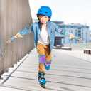 Kids/Youth Knee Pad Elbow Wrist Pads Guards Protective Gear Set, for Roller Skates,Cycling Bike,Skateboard,Inline Skatings,Scooter Riding,and Other Outdoor Sports Activities (Medium, Blue+purple)