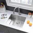 Stainless Steel Laundry Sink Undermount-VASOYO 23x18x13 Undermount Utility Sink Stainless Steel 16 Gauge Single Bowl Deep Laundry Room Sinks Under Mount Sinks