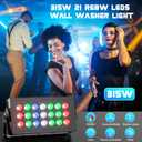 Stage Wash Light 21x15W LED RGBW Dj Lights for Parties, DMX Control Sound-Activated Stage Lighting Bar for Wedding Disco Party (1, 21 Lights)