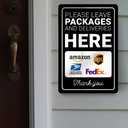 Premium Package Delivery Sign – 8x12 Sublimation Printed on Photograde Aluminum – Weatherproof, Fade-Proof, Professional Look – "Please Leave Packages Here"