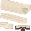 Bextile 14 Piece Outdoor Patio Cushion Covers Replacement, Outdoor Cushion Slipcovers, Water-Resistant Patio Furniture Cushion Covers with Zipper (Beige)