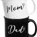 YHRJWN New Parents Mugs Set - Mom & Dad Gifts for Couples, Perfect for Mothers Day, Fathers Day & Christmas, 15 Oz Each (White,black)