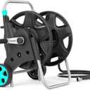Garden Hose Reel for Outside,Hold Up to 100-120 ft of 5/8 Hose,Metal Hose Reel Cart with Adjustable Armrests and 2 Wheels,Durable Water Hose Holder for Garden, Yard, Lawn