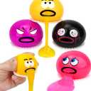 4 Pack Puking Sucking Fidget Toy Slime Ball, Vomiting Stress Balls Sensory Squeeze Toys, Cute and Gross Prank Toy, Novelty Gag Gift for Kids Adults