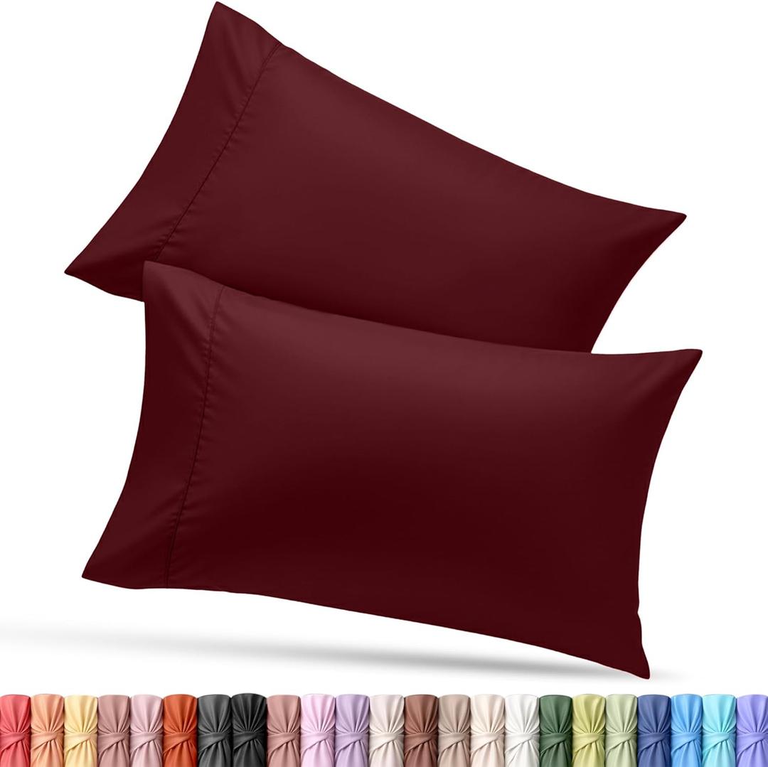 Utopia Bedding Queen Pillow Cases - 2 Pack - Envelope Closure - Soft Brushed Microfiber Fabric - Shrinkage and Fade Resistant Pillow Covers Queen Size 20 X 30 Inches (Queen, Burgundy)