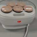 Conair Double Ceramic Hot Rollers for Long, Medium & Short Hair, 5 Ceramic Flocked 1-Inch Heated Hair Rollers with Clips, Hot Curlers for Women, Volume & Curls, Dual Voltage, Pink/White